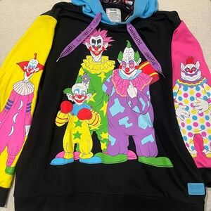 Size L Loungefly Killer Klowns Unisex Multicolor Hooded Pullover Sweatshirt